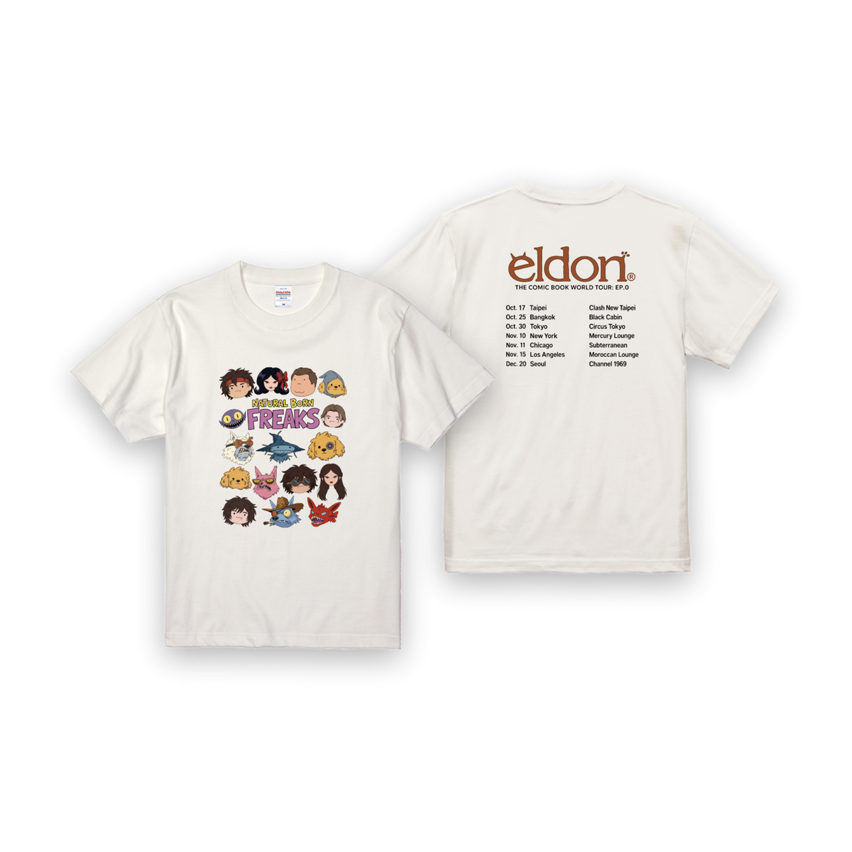 The Comic Book World Tour T-shirt front and back